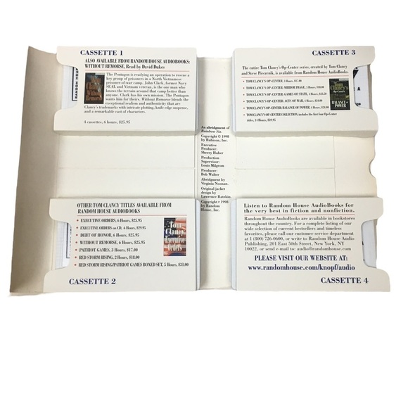 VINTAGE Audiobooks Books on Tape The Lion’s Game Tom Clancy Rainbow Six Set of 2 - Picture 12 of 16